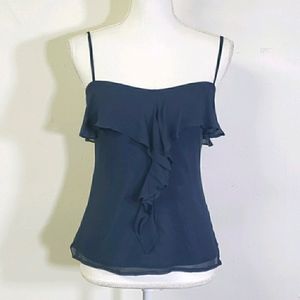NWT Blue flowy tank,  Ruffles,  Adjustable Straps